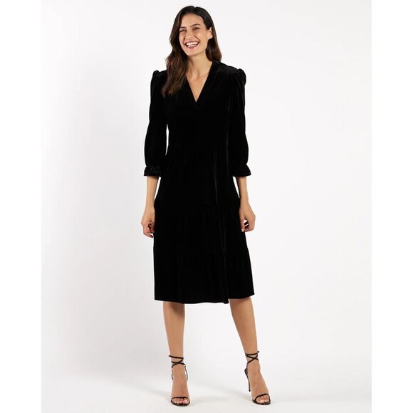 Jude Connally Dresses & Skirts - JC-10. Jude Connally Maggie Dress Stretch Velvet Black Small